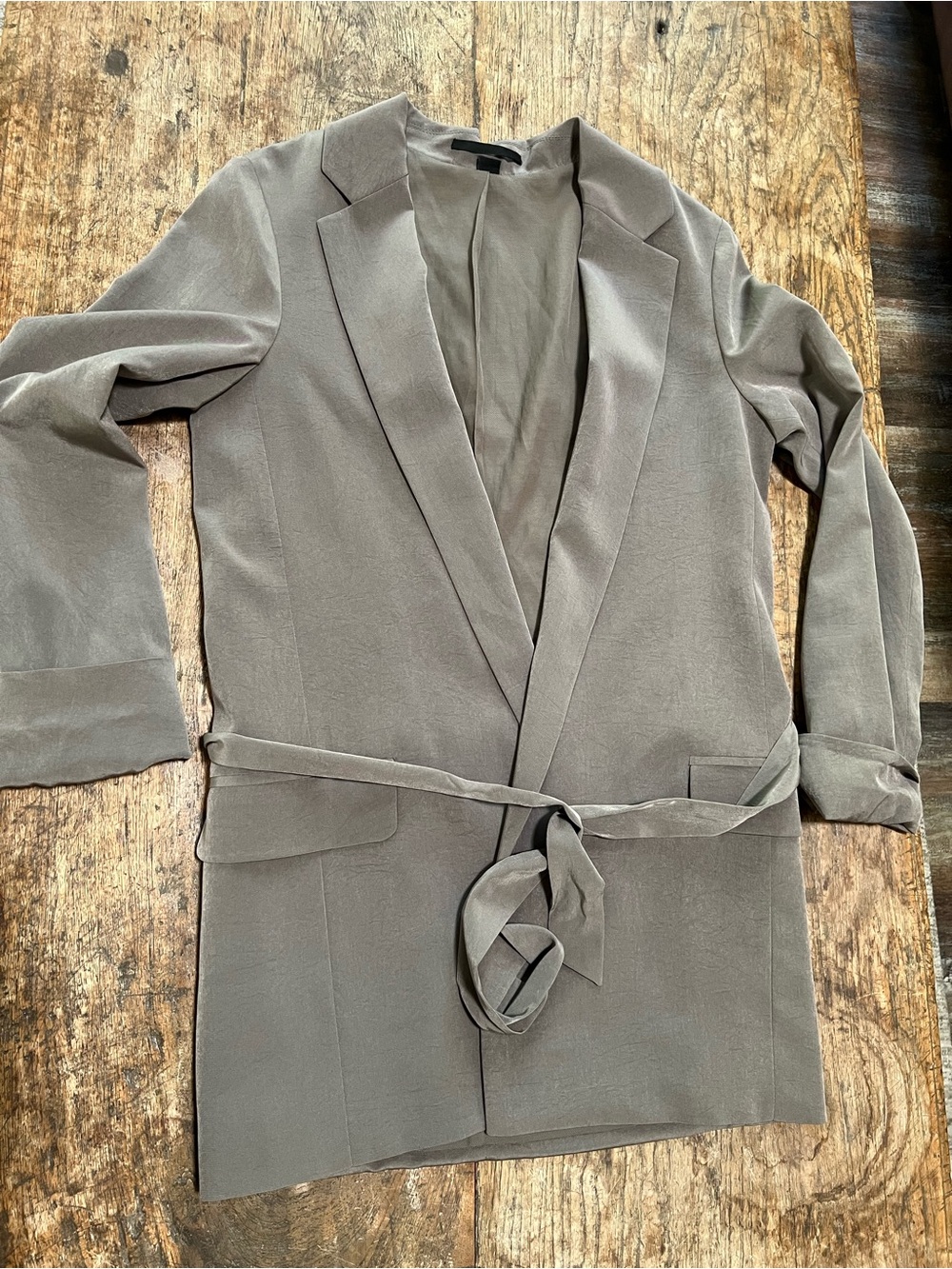 All Saints Japanese Cloth Blazer Women’s 00 Taupe Brown EUC